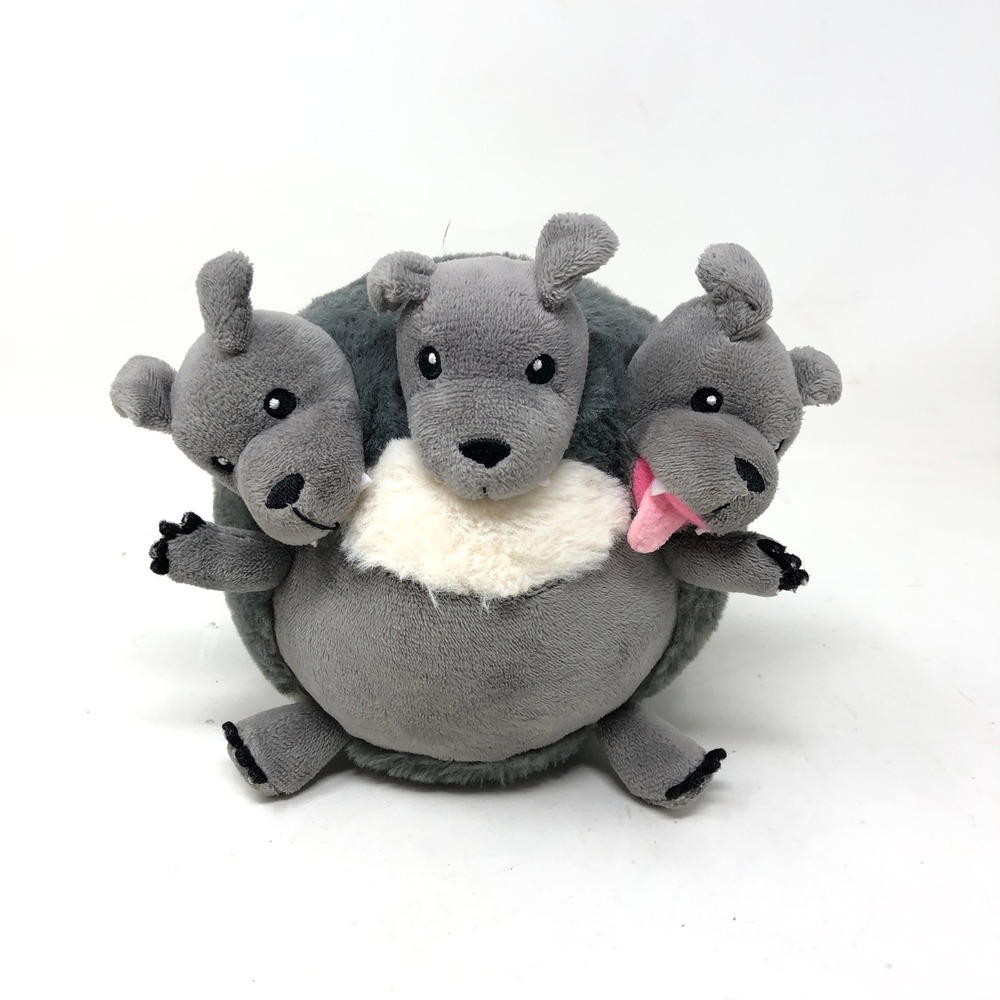 Squishable Mini Cerberus Plush Toy Grey Three Headed Dog Mythical Creature 7"
